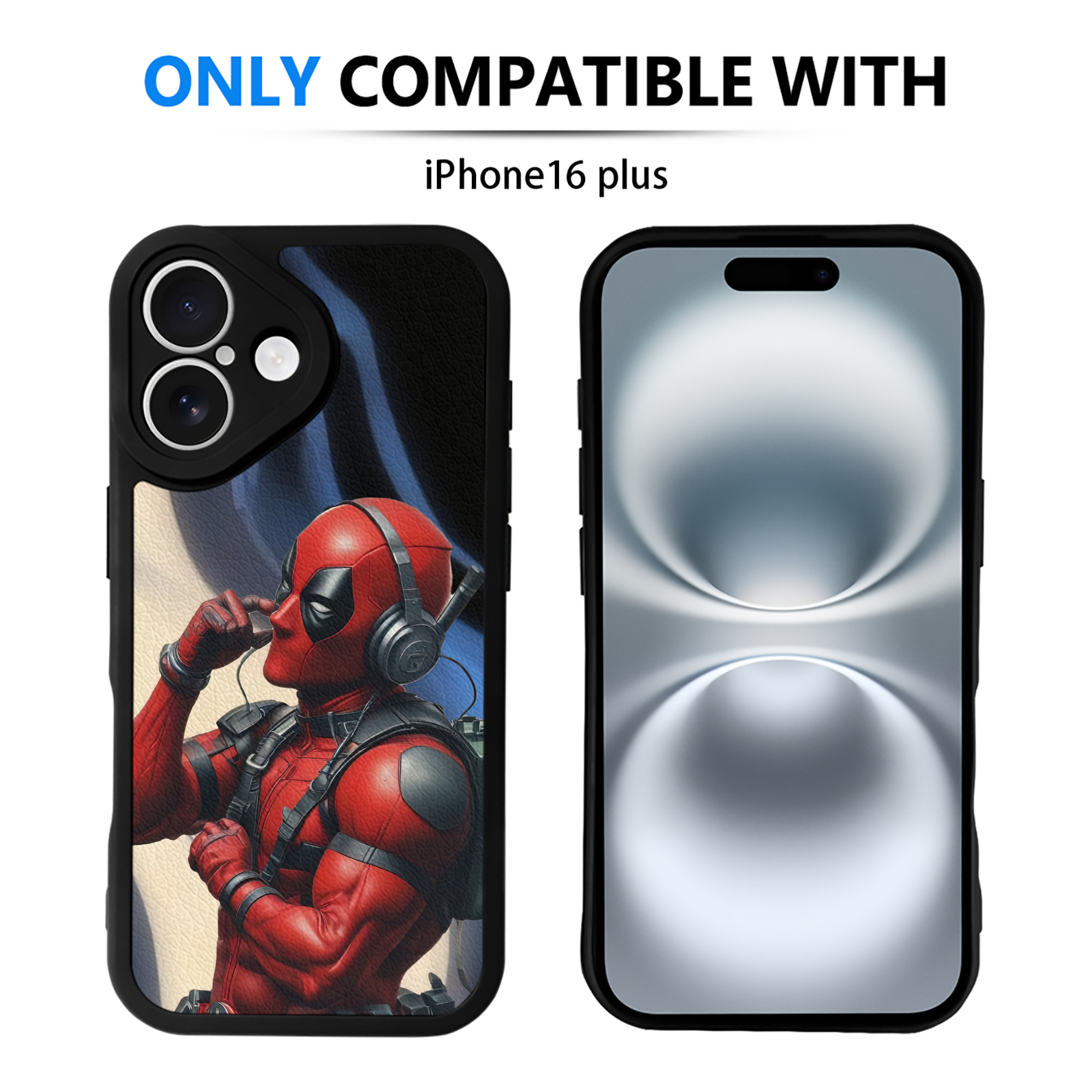 （画像用） Deadpool デッドプール 【iPhone 16シリーズ対応】シリコンスマホケース（レザー調） 材質：シリコン